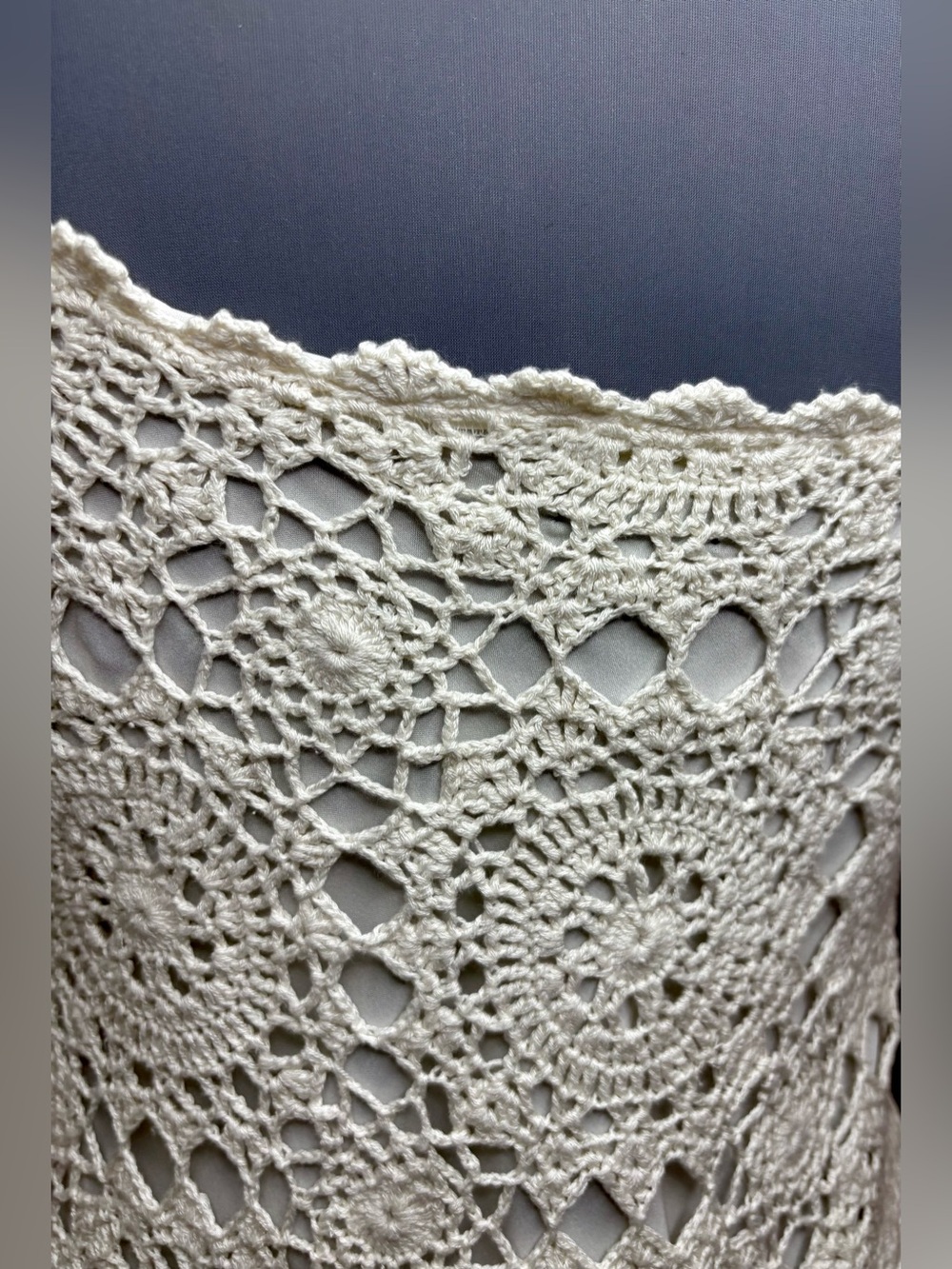Lauren Ralph Lauren Sevilla Hand Knit Crochet Camisole Tank Pearl NWT Size M - Picture 8 of 13